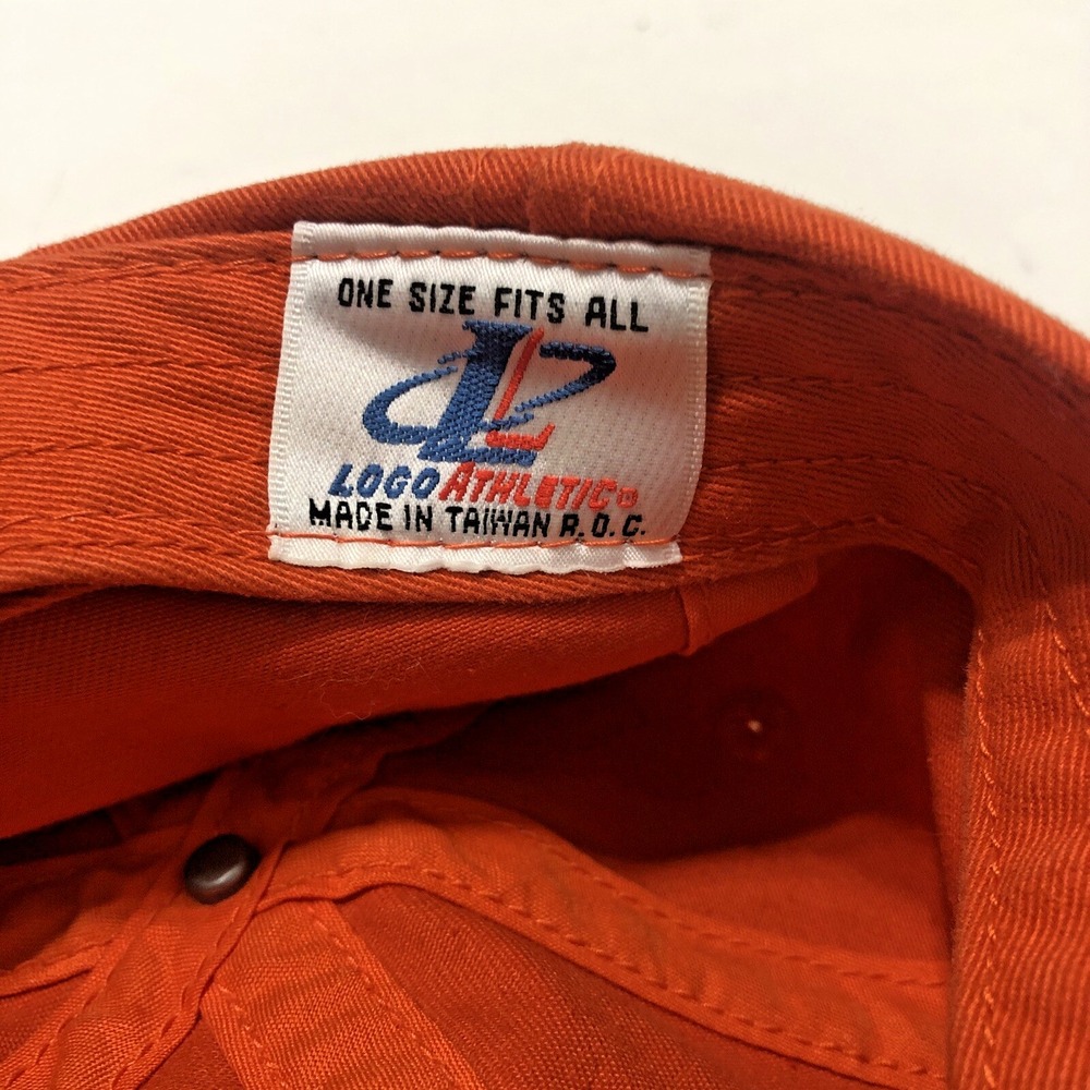 VTG Logo Athletics Denver Broncos Orange NFL Pro Line Strapback Cap - 90s Era - Picture 7 of 8